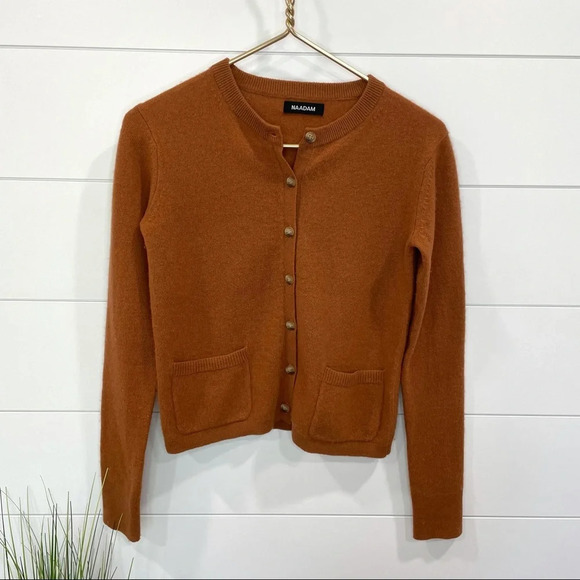 NAADAM Rust Cashmere Cardigan Size XS - Picture 4 of 16